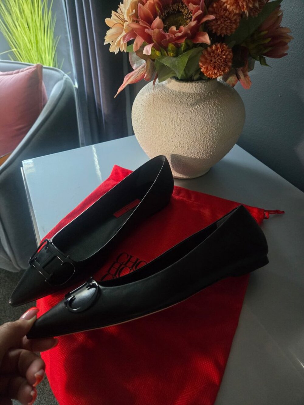 Carolina Herrera Black Buckle Flats • New • 470$ retail